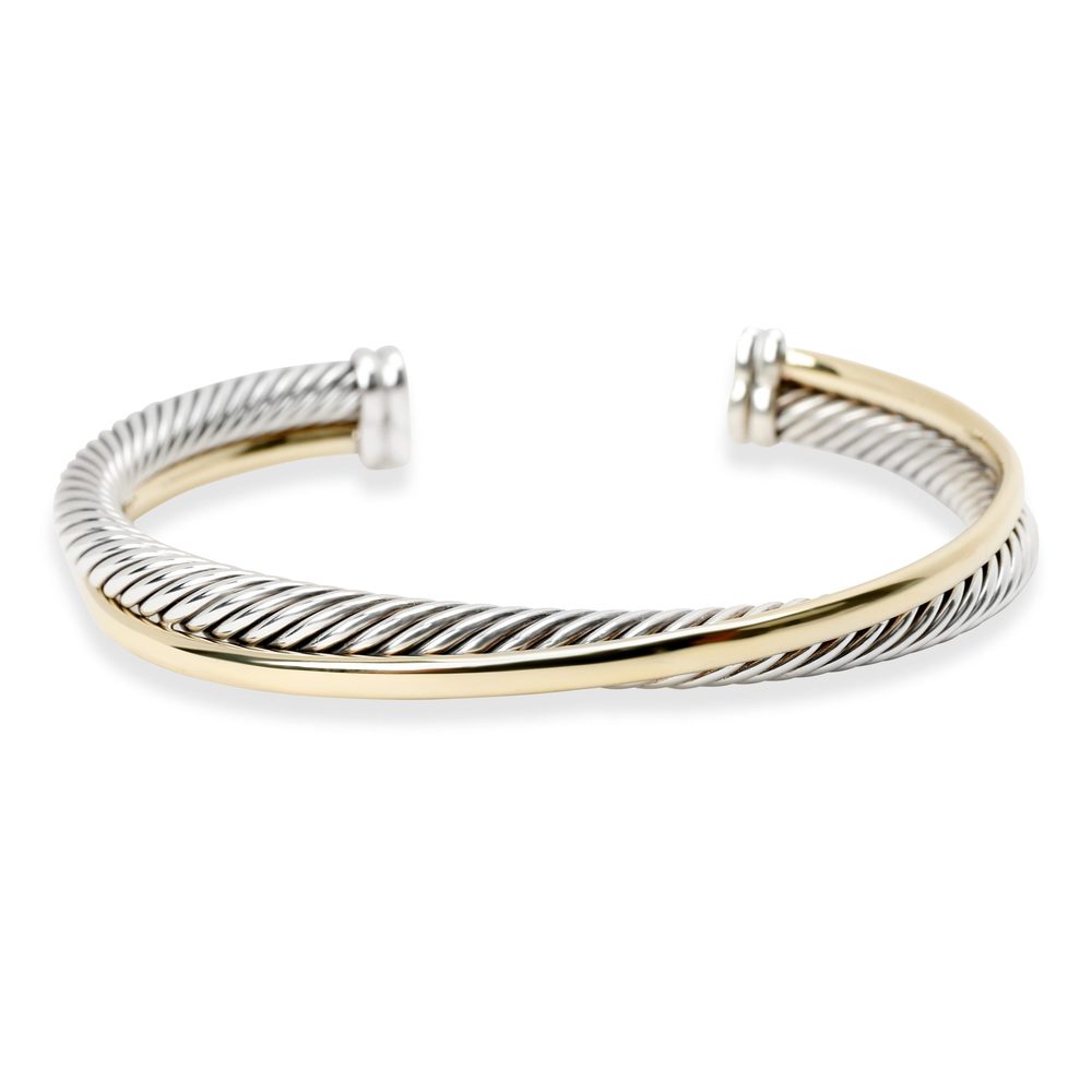 David Yurman Crossover Bracelet in 18K Yellow Gold & Sterling Silver - Picture 1 of 3